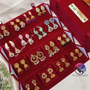 Set of 16 pair Earrings With Folding Jewellery box