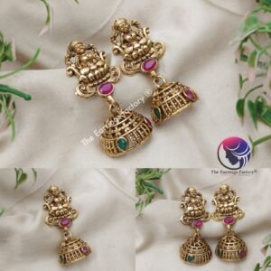 Traditional Lakshmi Antique Multi stone Temple Jhumka