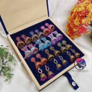 Set of 12 pair Earrings With Square Jewellery box