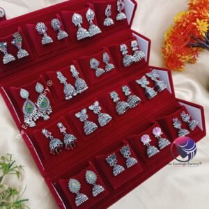 Set of 16 pair Earrings With Folding Jewellery box
