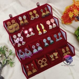 Set of 16 pair Earrings With Folding Jewellery box