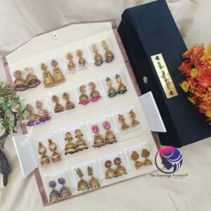 Set of 16 pair Earrings With Folding Jewellery box