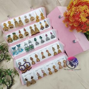 Set of 20 pair Earrings With Folding Jewellery box