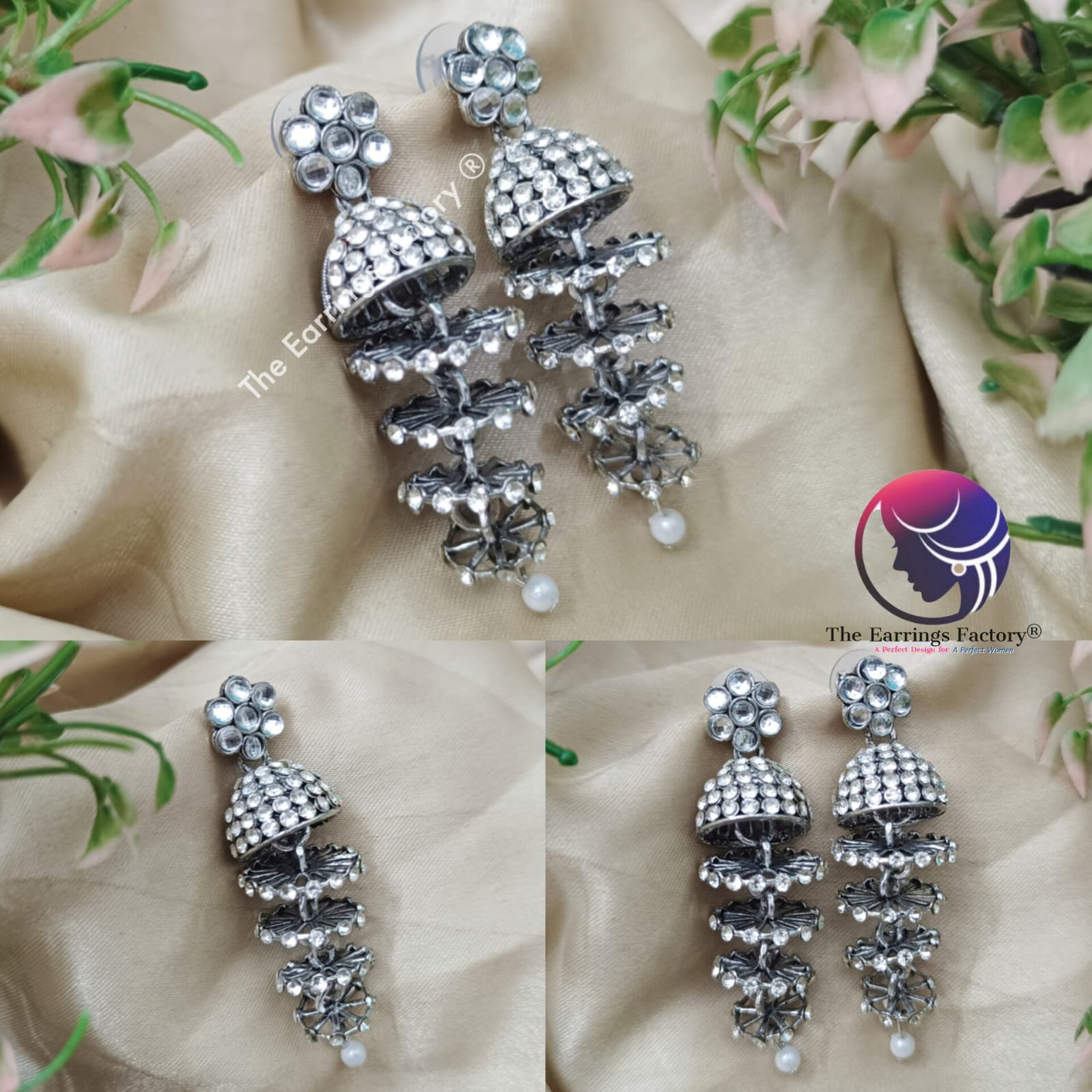 Trending Weightless Golden Layer Pearl Beads stone Long Jhumka