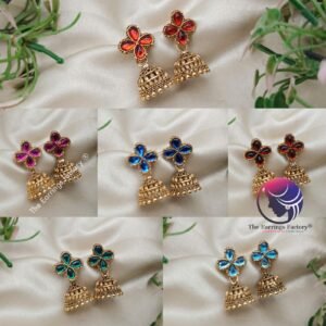 Trending Golden Small Floral Stone Jhumka