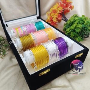 Trending Set of 9 Set Jelly Glass Bangles With box