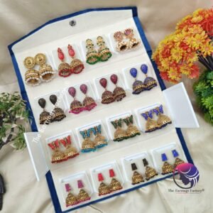 Set of 16 pair Earrings With Folding Jewellery box