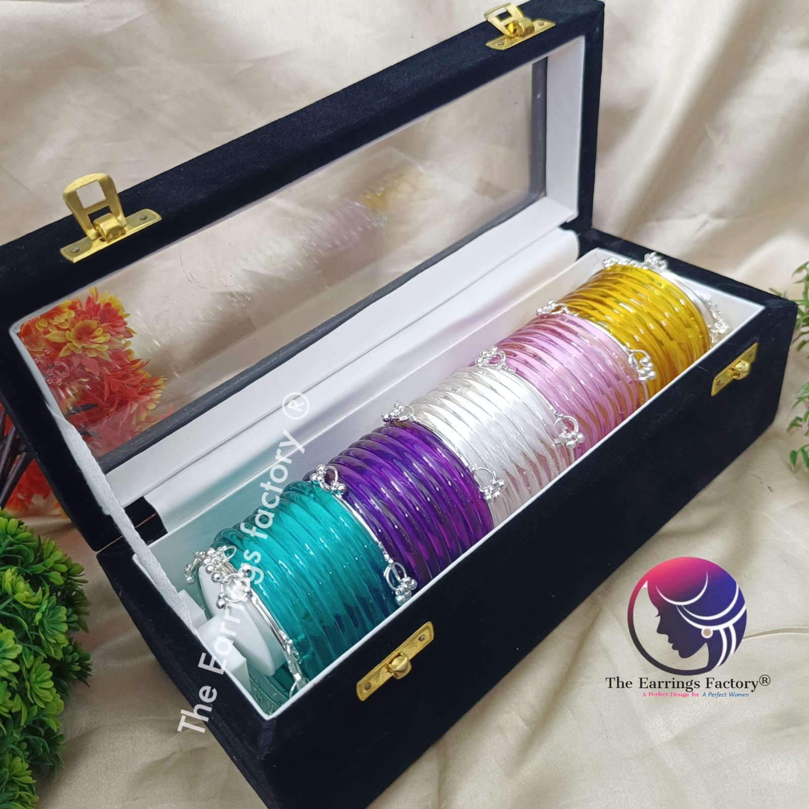 Trending Set of 5 Set Jelly Glass Bangles With box