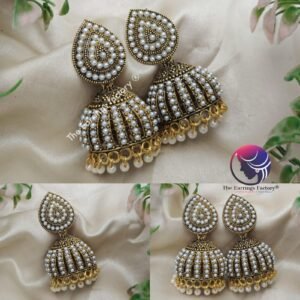 Traditional Golden Pearl Jhumka