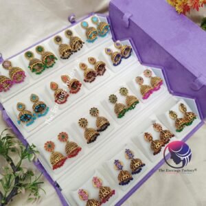 Set of 16 pair Earrings With Folding Jewellery box