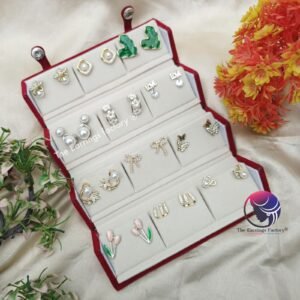 Set of 12 pair Earrings With Folding Jewellery box