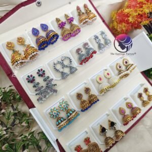 Set of 16 pair Earrings With Folding Jewellery box