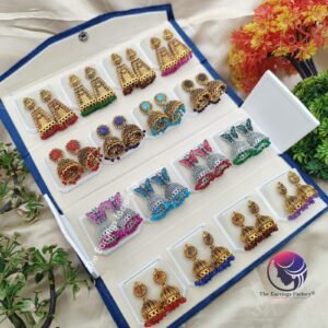 Set of 16 pair Earrings With Folding Jewellery box