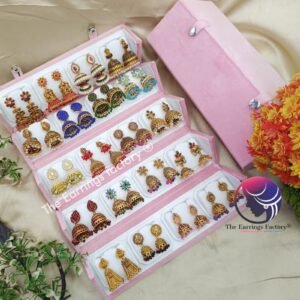Set of 20 pair Earrings With Folding Jewellery box