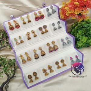 Set of 16 pair Earrings With Folding Jewellery box