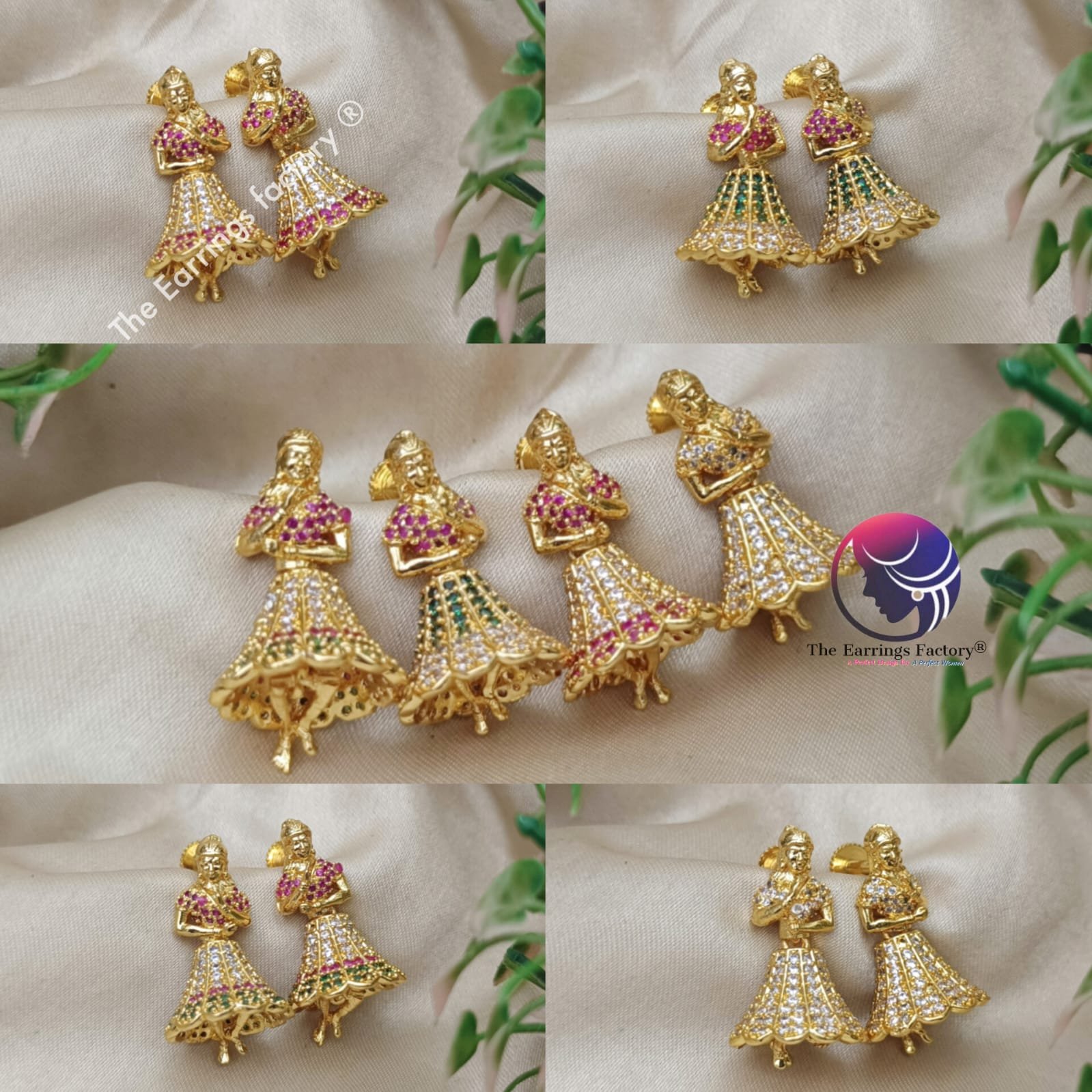Traditional Antique Premium Dancing Doll Screw Back AD Stone Jhumka