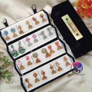 Set of 12 pair Earrings With Folding Jewellery box