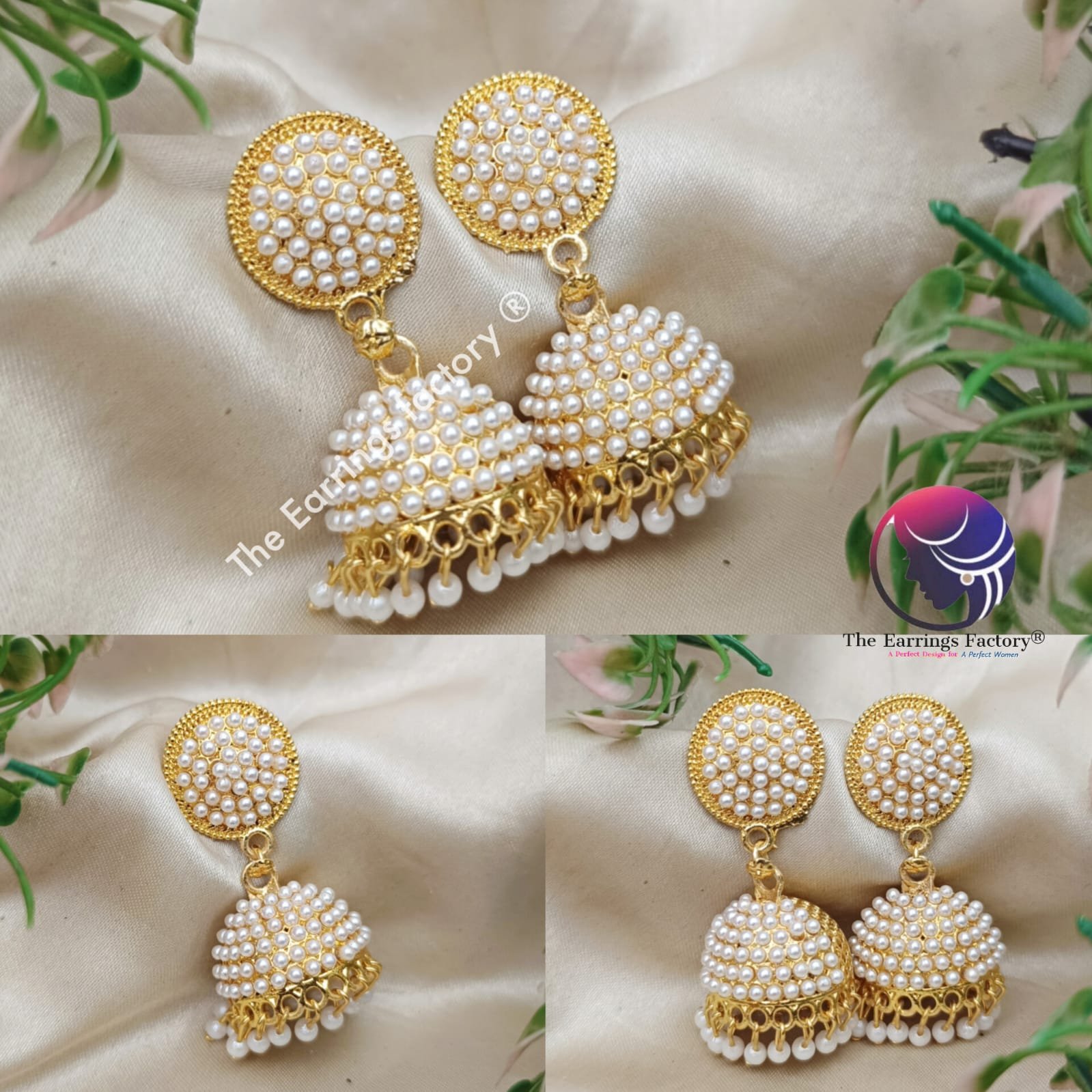 Traditional Weightless Golden Pearl Jhumka