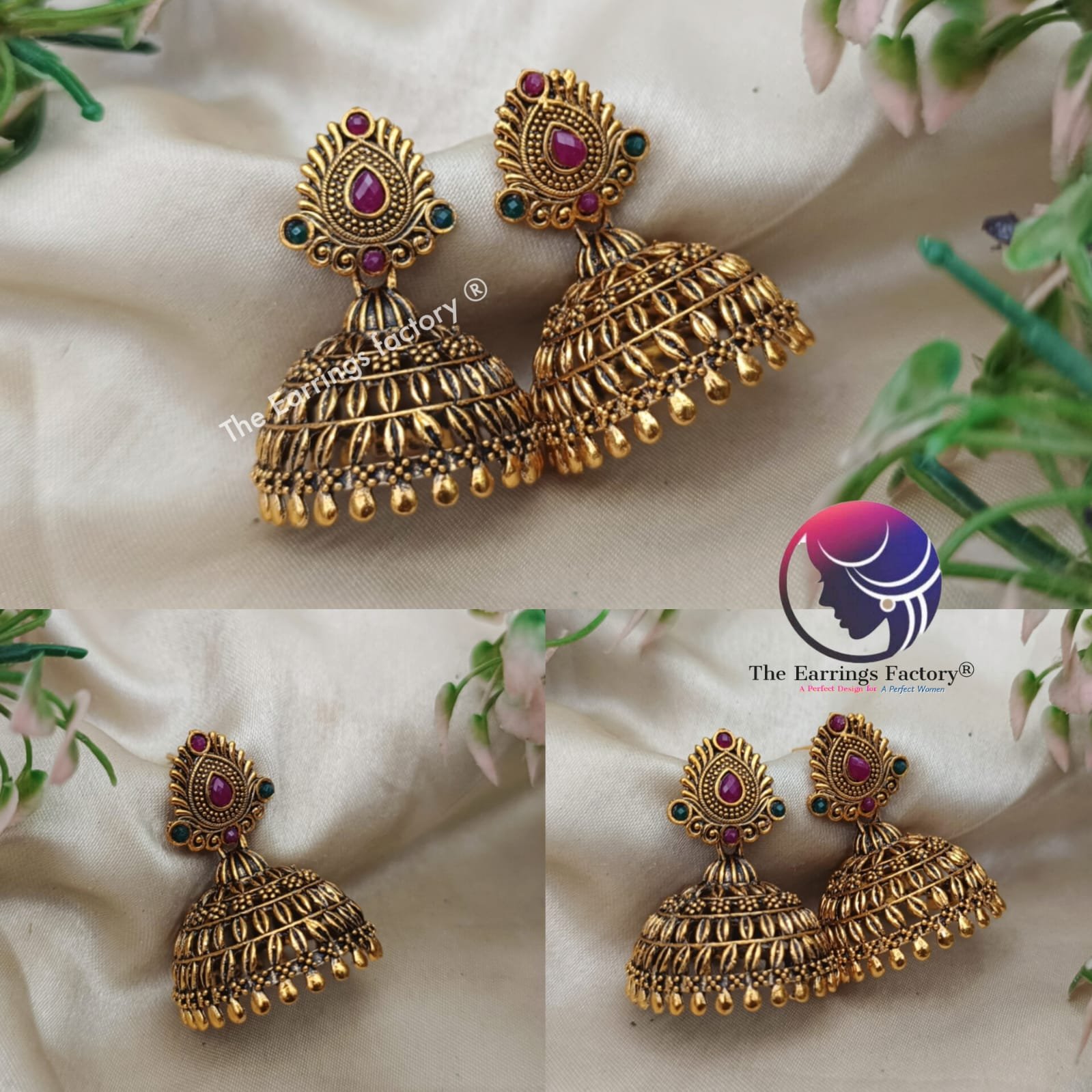 Trending Golden Multi Stone Jhumka