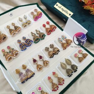 Set of 16 pair Earrings With Folding Jewellery box