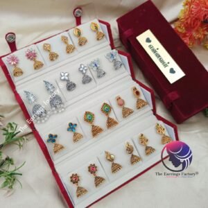 Set of 12 pair Earrings With Folding Jewellery box
