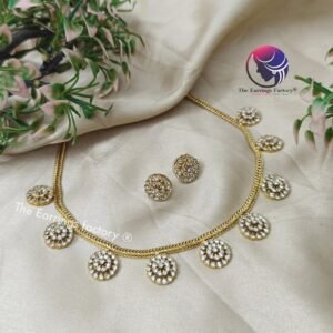 Trending Antique AD Stone Neckset with Earrings