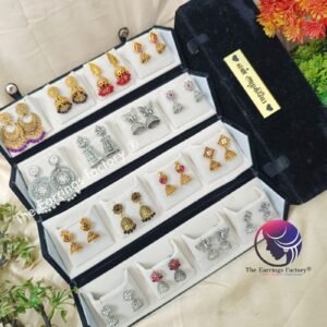 Set of 16 pair Earrings With Folding Jewellery box