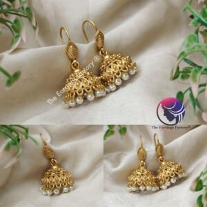 Traditional Antique Pearl beads Hook Jhumka