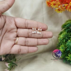 Daily Wear CZ AD Stone Cherry Stud Earrings