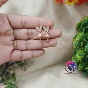 Daily Wear Golden Butterfly AD Stone Jhumka