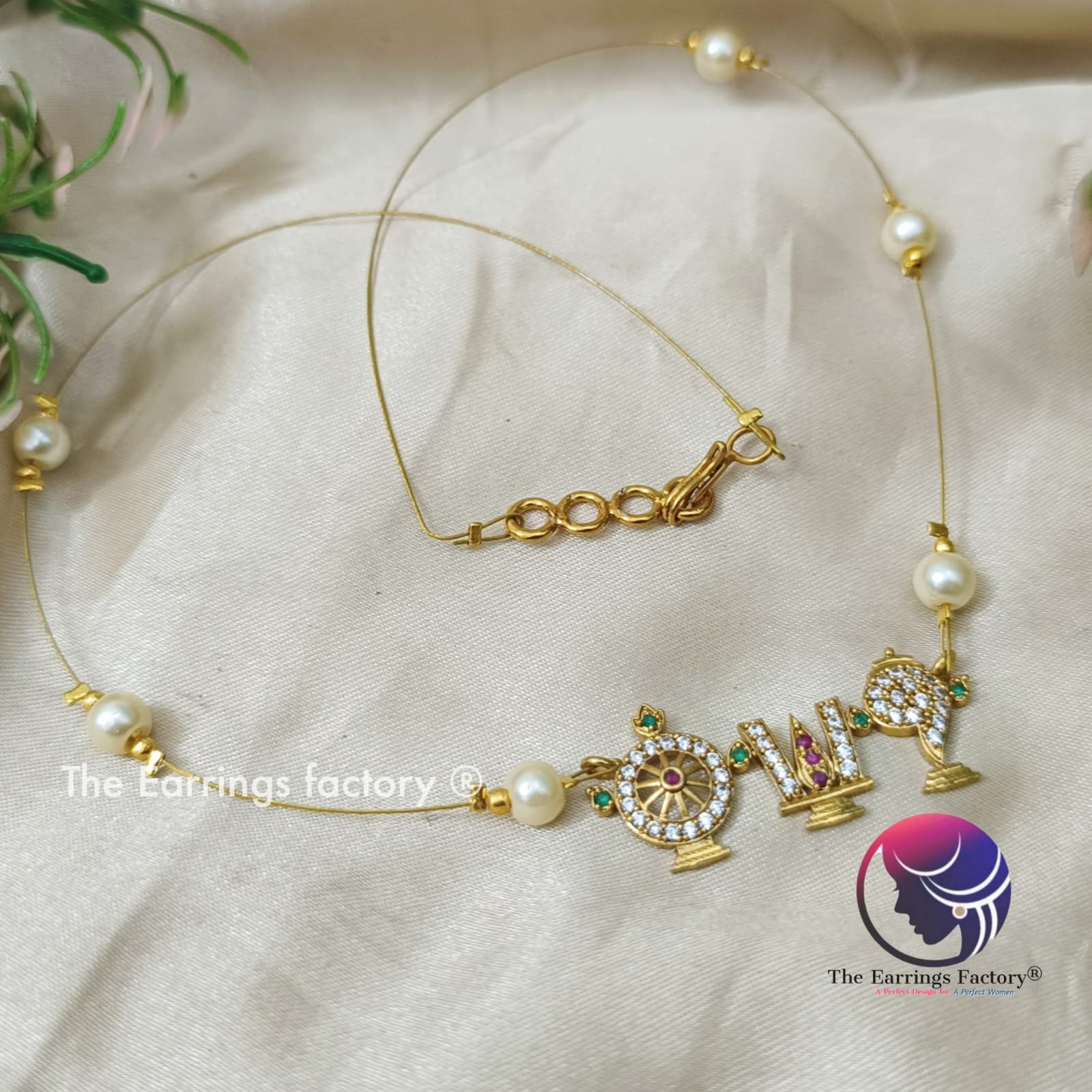 Trending Perumal Invisible Golden Stone Necklace