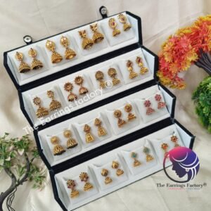 Set of 16 pair Earrings With Folding Jewellery box