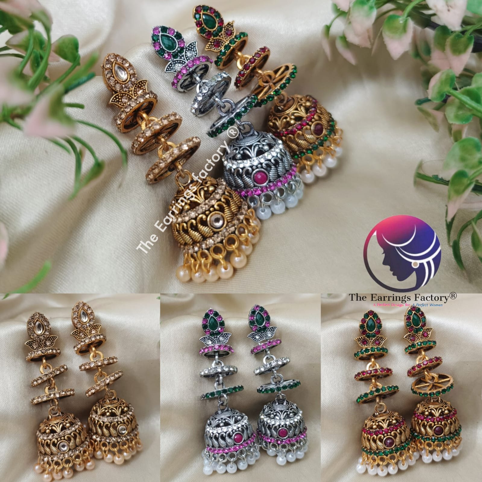 Trending Weightless Golden | Silver Layer Pearl Beads stone Long Jhumka