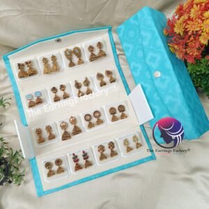 Set of 16 pair Earrings With Folding Jewellery box