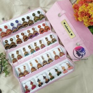 Set of 20 pair Earrings With Folding Jewellery box