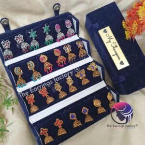 Set of 12 pair Earrings With Folding Jewellery box