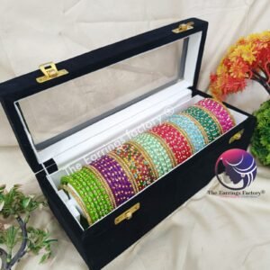 Trending Set of 7 Set Heart shape Glass Bangles With box