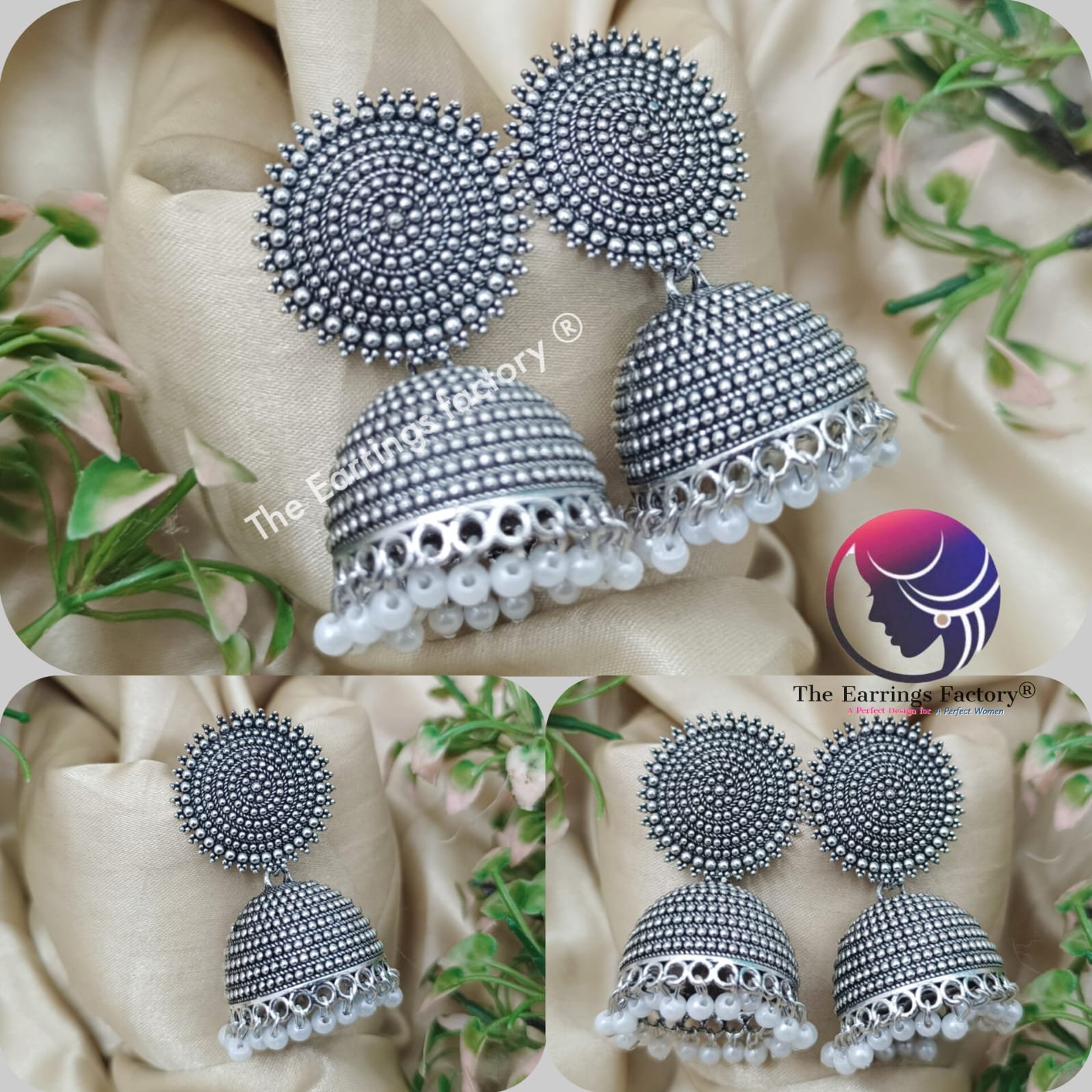 Trending Silver Pearl Beads Jhumka