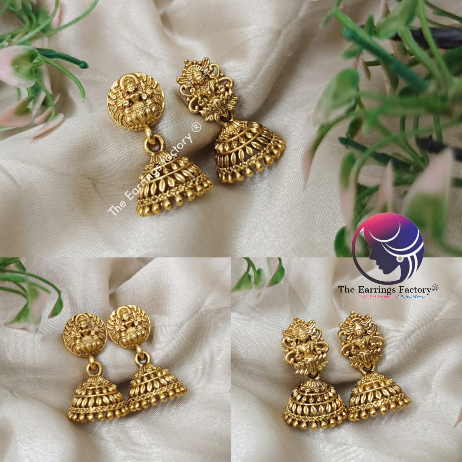 Traditional Lakshmi Antique Temple Jhumka