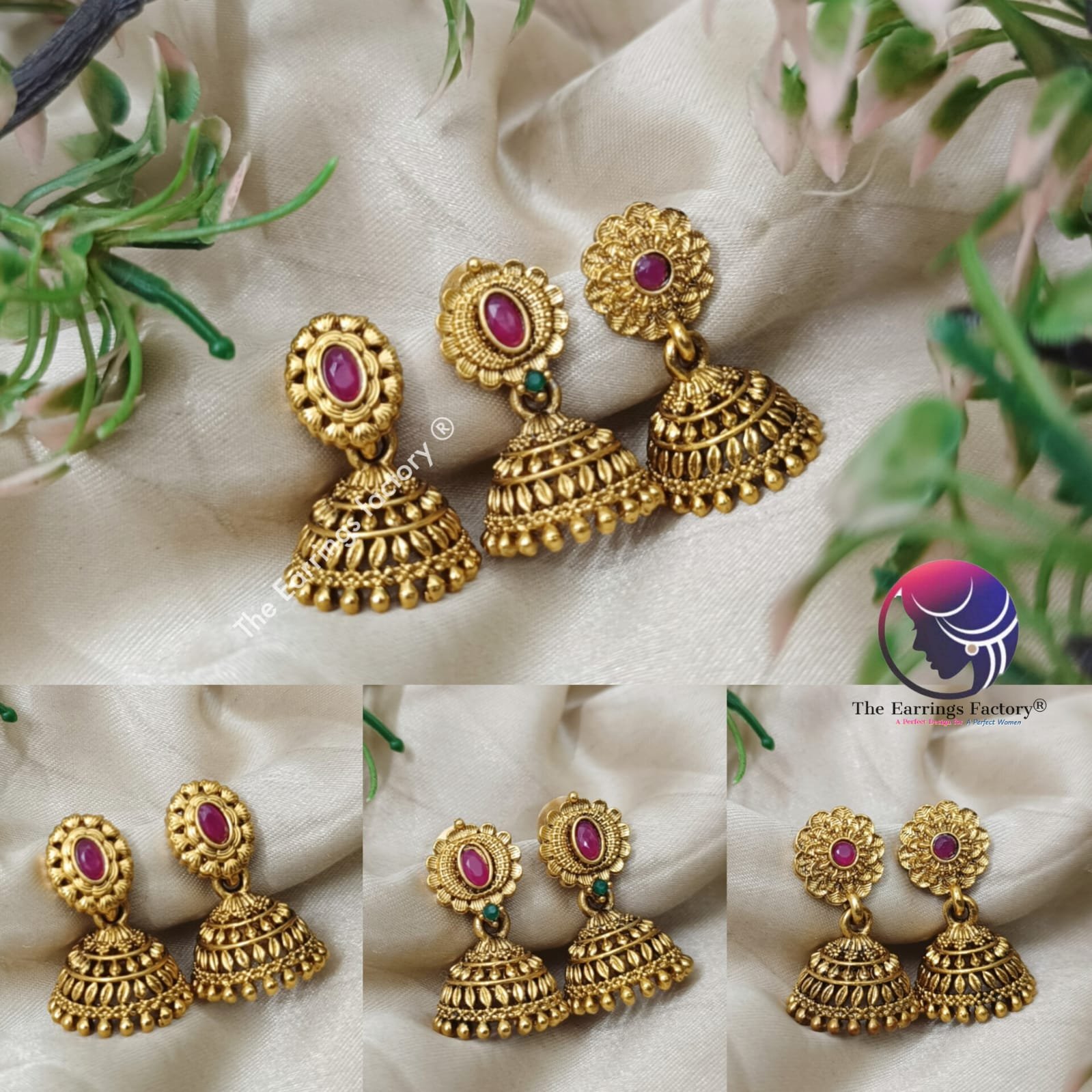 Traditional Antique Stone Jhumka