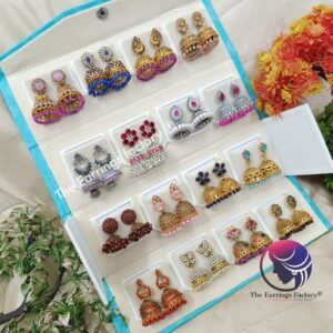 Set of 16 pair Earrings With Folding Jewellery box