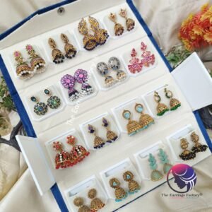 Set of 16 pair Earrings With Folding Jewellery box