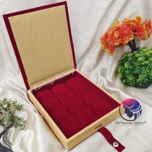 Velvet 12 earrings Organizer Square Box