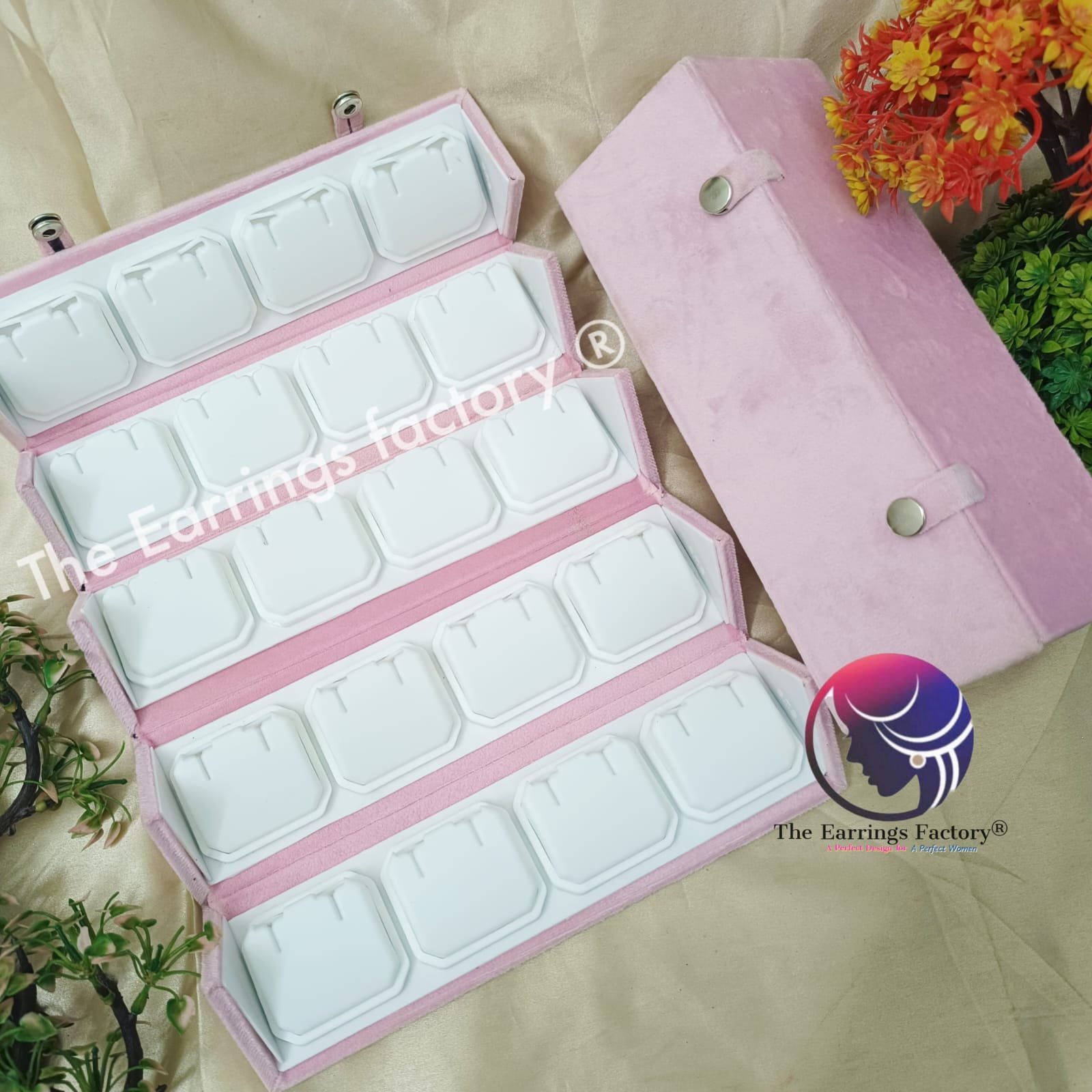 Premium Velvet 20 Pair Earrings Organizer Jewellery Storage Box