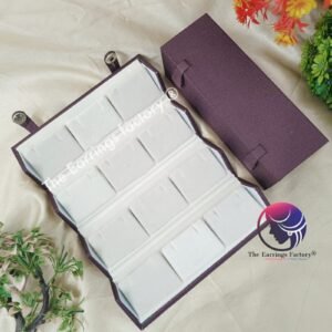 Stylish Rexin Finish 12 earrings Organizer Folding Box