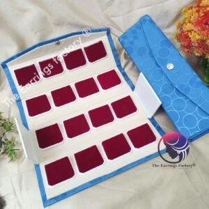Stylish Rexin Finish 16 earrings Organizer Folding Box