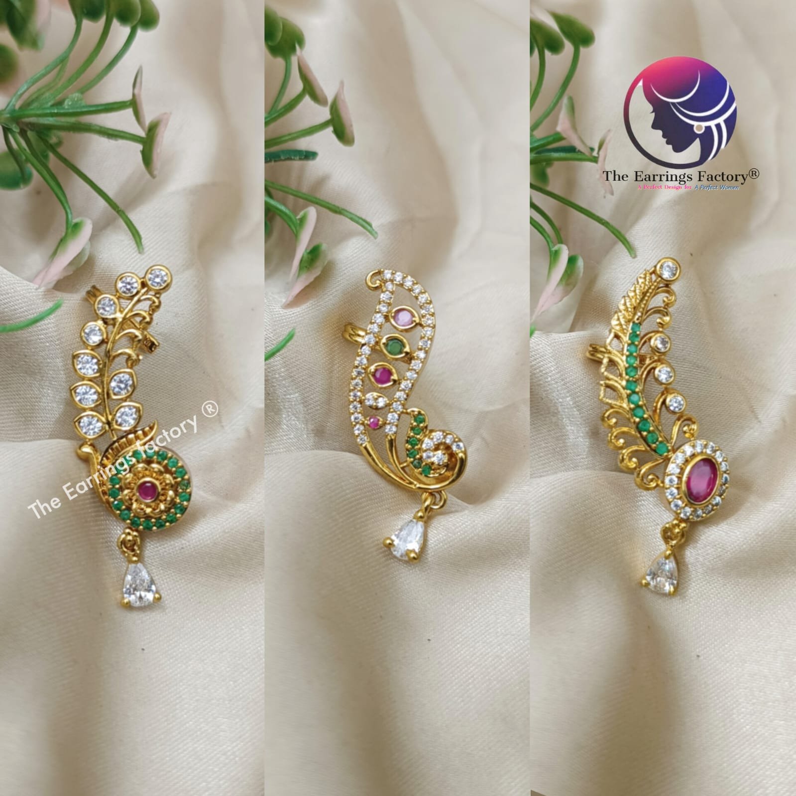 Tending Premium CZ Ad Stone Ear Cuff Stone Earrings