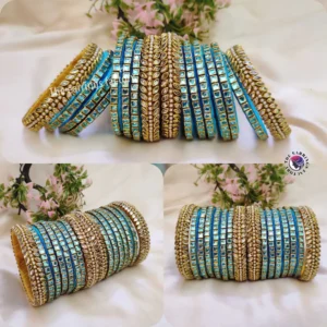 Trending Silk Thread Kundan stone Bangle set