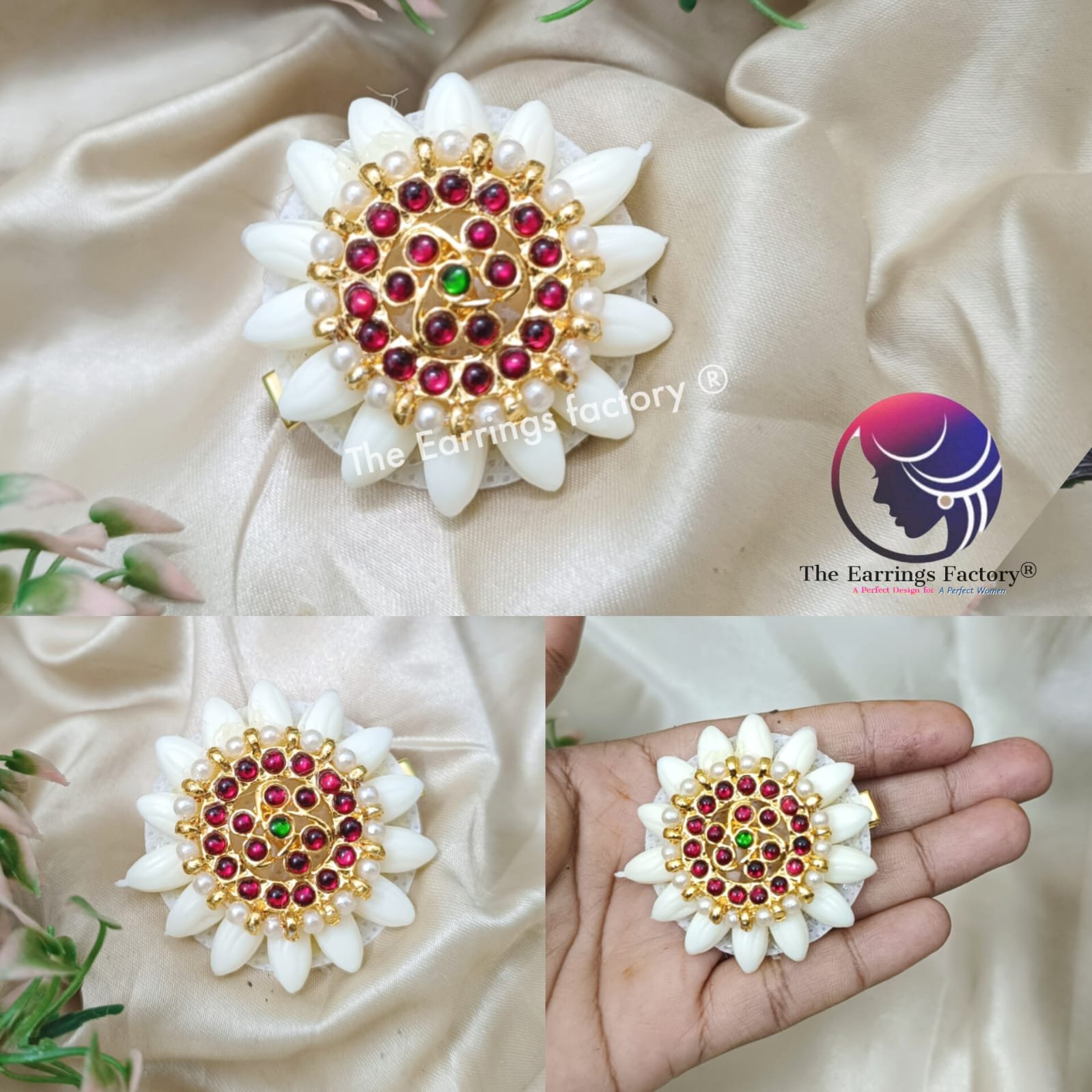Trending Artificial  Plastic Jasmine Stone Hairclip
