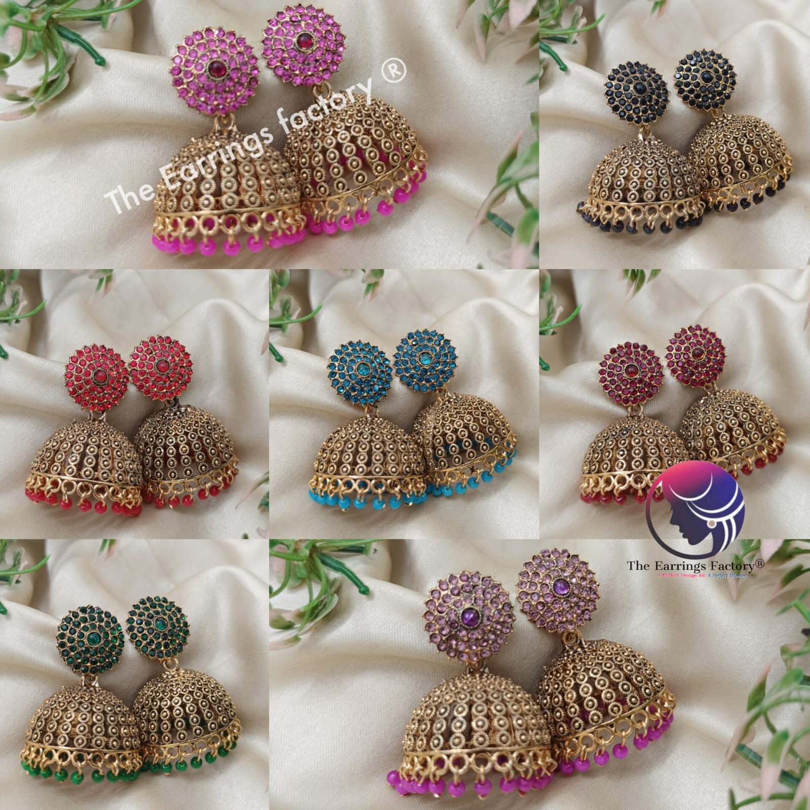 Trending Weightless Golden Stone Big Jhumka